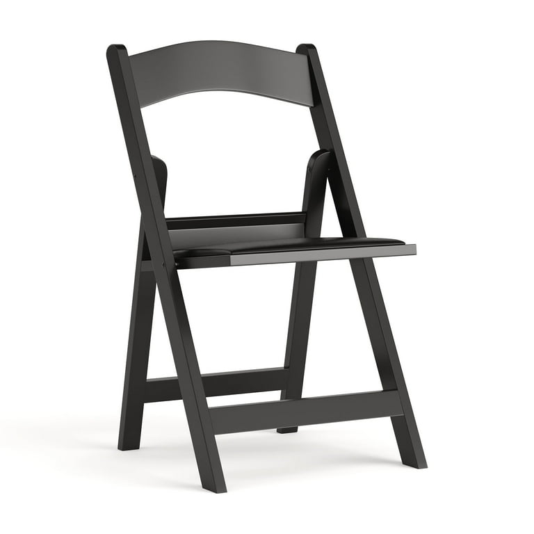 Flash Furniture Hercules Folding Chair Black Resin 800LB Weight Capacity Comfortable Event Chair Light Weight Folding Chair