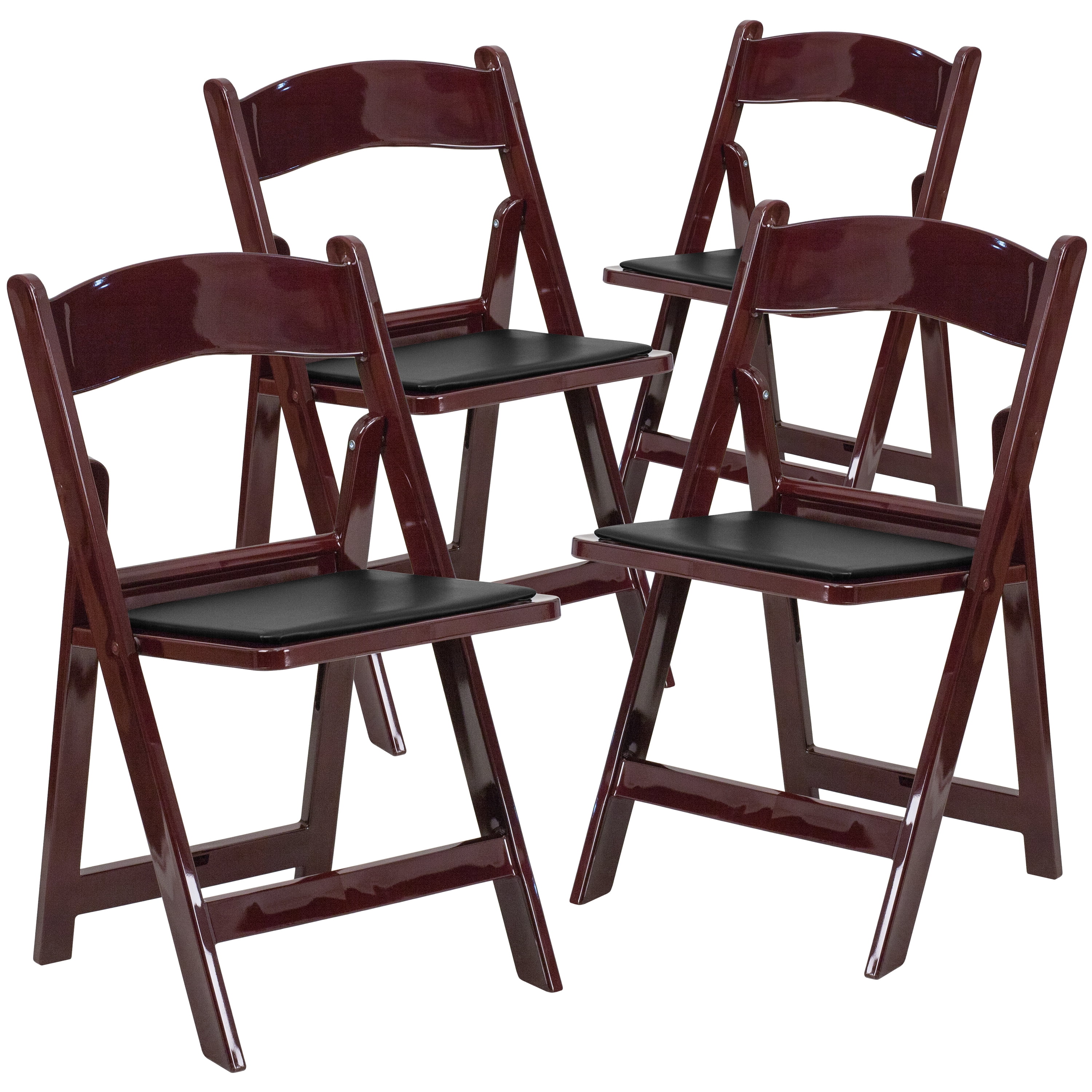 Flash Furniture Hercules Folding Chair Red Mahogany Resin 4