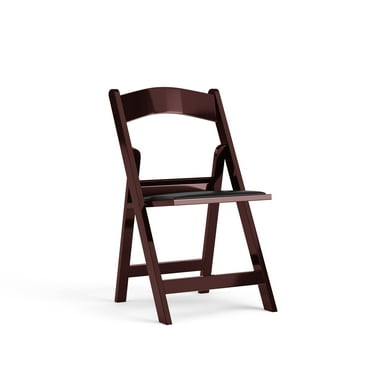 Flash Furniture Hercules Folding Chair - Red Mahogany Resin – 800LB Weight Capacity - Comfortable Event Chair - Light Weight Folding Chair