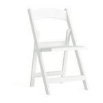 Flash Furniture HerculesTM Series Folding Chair - White Resin - 1000LB Weight Capacity Comfortable Event Chair - Light Weight Folding Chair