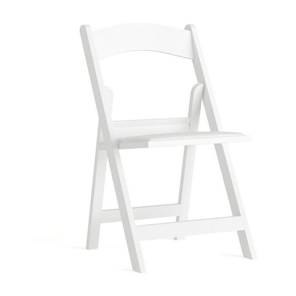 Flash Furniture Hercules Folding Chair - White Resin – 800LB Weight Capacity - Comfortable Event Chair - Light Weight Folding Chair