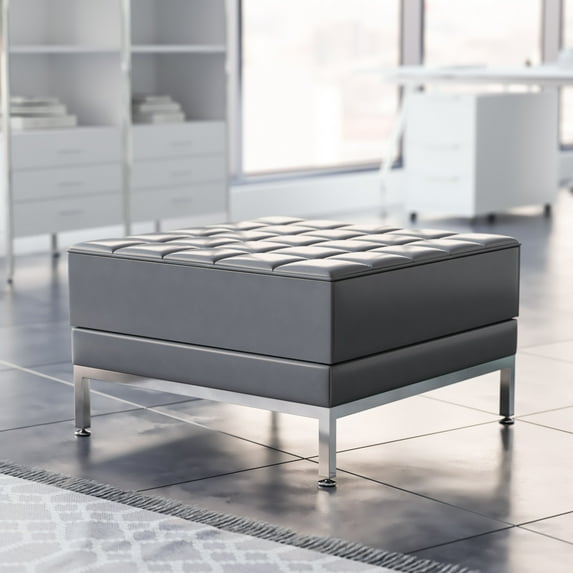 Flash Furniture Hercules Imagination Series Gray Leathersoft Ottoman
