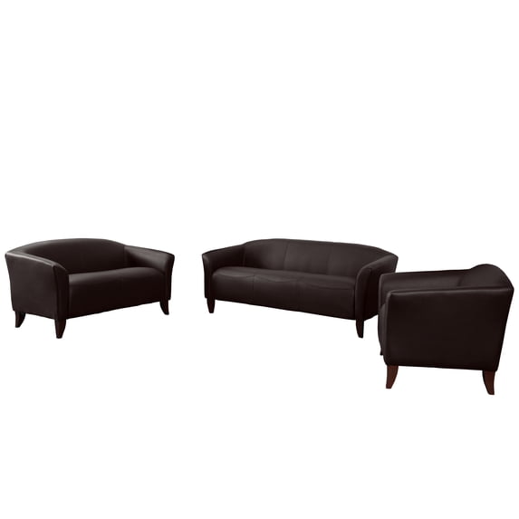 Flash Furniture HERCULES Imperial Series Reception Set in Brown LeatherSoft