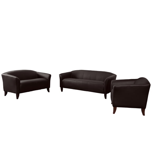 Flash Furniture HERCULES Imperial Series Reception Set in Brown LeatherSoft