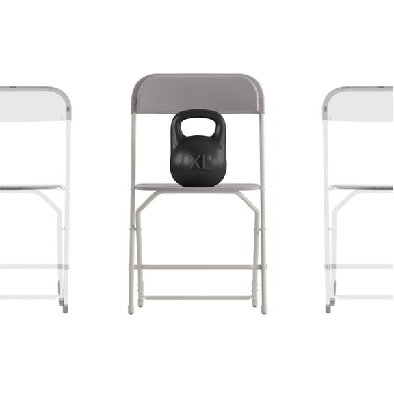 Flash Furniture Hercules Plastic Folding Chairs, Gray, Set of 4