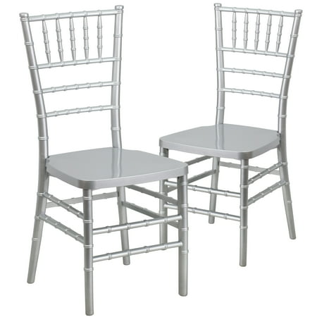 Flash Furniture Hercules Premium Series Chiavari Chairs, Set of 2, Silver