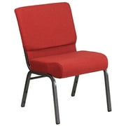 Flash Furniture Hercules Series 21W Upholstered Adult Church Chair with Book Pouch, Crimson
