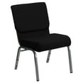 thumbnail image 1 of Flash Furniture Hercules Series 21"W Upholstered Church Chair with Book Pouch, Black, 1 of 13