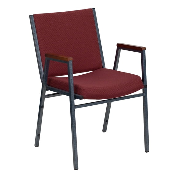 Flash Furniture Hercules Series Adult Heavy-Duty Fabric Stack Chair with Arms, Burgundy