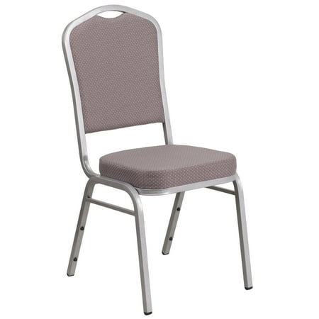 Flash Furniture Hercules Series Adult Size Crown Back Stacking Banquet Chairs, Gray Dot