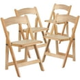 thumbnail image 1 of Flash Furniture Hercules Series Adult Size Natural Wood Padded Folding Event Chairs, Set of 4, 1 of 15