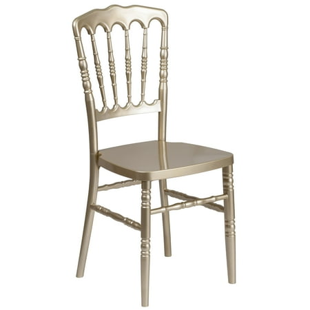 Flash Furniture Hercules Series Adult Size Resin Stacking Napoleon Chiavari Chair, Gold