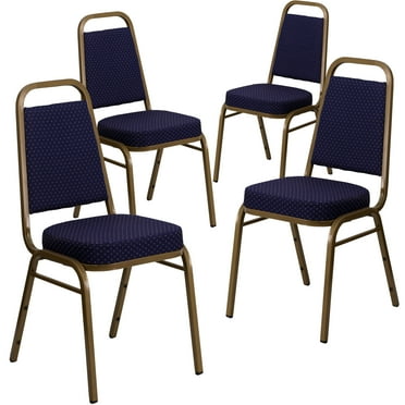 Flash Furniture Hercules Series Adult Size Trapezoidal Stacking Banquet Chairs, Set of 4, Navy