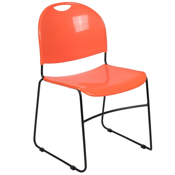 Flash Furniture Hercules Series Adult Ultra-Compact Stacking Waiting Room Chair, Orange