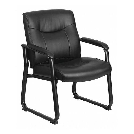 Flash Furniture Hercules Series Big & Tall LeatherSoft Padded Executive Side Reception Chair, Black