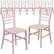 Flash Furniture HERCULES 10 Pack Child’s Pink Resin Party and Event Chiavari Chair for Commercial & Residential Use