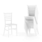 Flash Furniture Set of 10 Child Size White Chiavari Chairs – Durable Resin Kids Chairs for Weddings, Parties & Everyday Use