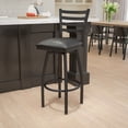 thumbnail image 1 of Flash Furniture Hercules Series Commercial Grade Metal Ladder Back Swivel Barstool, Black, 1 of 11