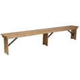 thumbnail image 1 of Flash Furniture Hercules Series Commercial Grade Rustic Solid Pine Folding Bench with 3 Legs, 8' x 12", 1 of 16