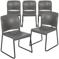 thumbnail image 1 of Flash Furniture Hercules Series Contoured Stacking Waiting Room Chairs, Set of 5, Gray, 1 of 17