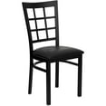 thumbnail image 1 of Flash Furniture Hercules Series Modern Armless Window Back Metal Restaurant Chair, Black, 1 of 13