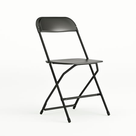 Flash Furniture Hercules Series Plastic Folding Chair - Black - 650LB Weight Capacity Comfortable Event Chair - Lightweight Folding Chair -