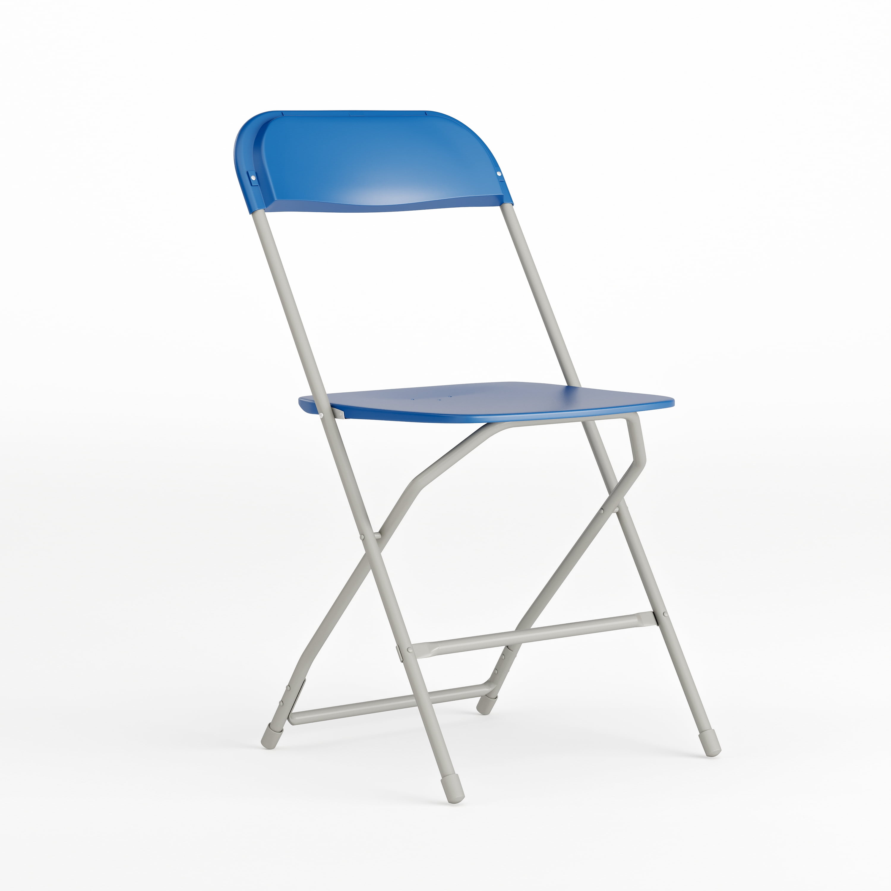 Blue Premium Plastic Folding Chair with Steel Frame