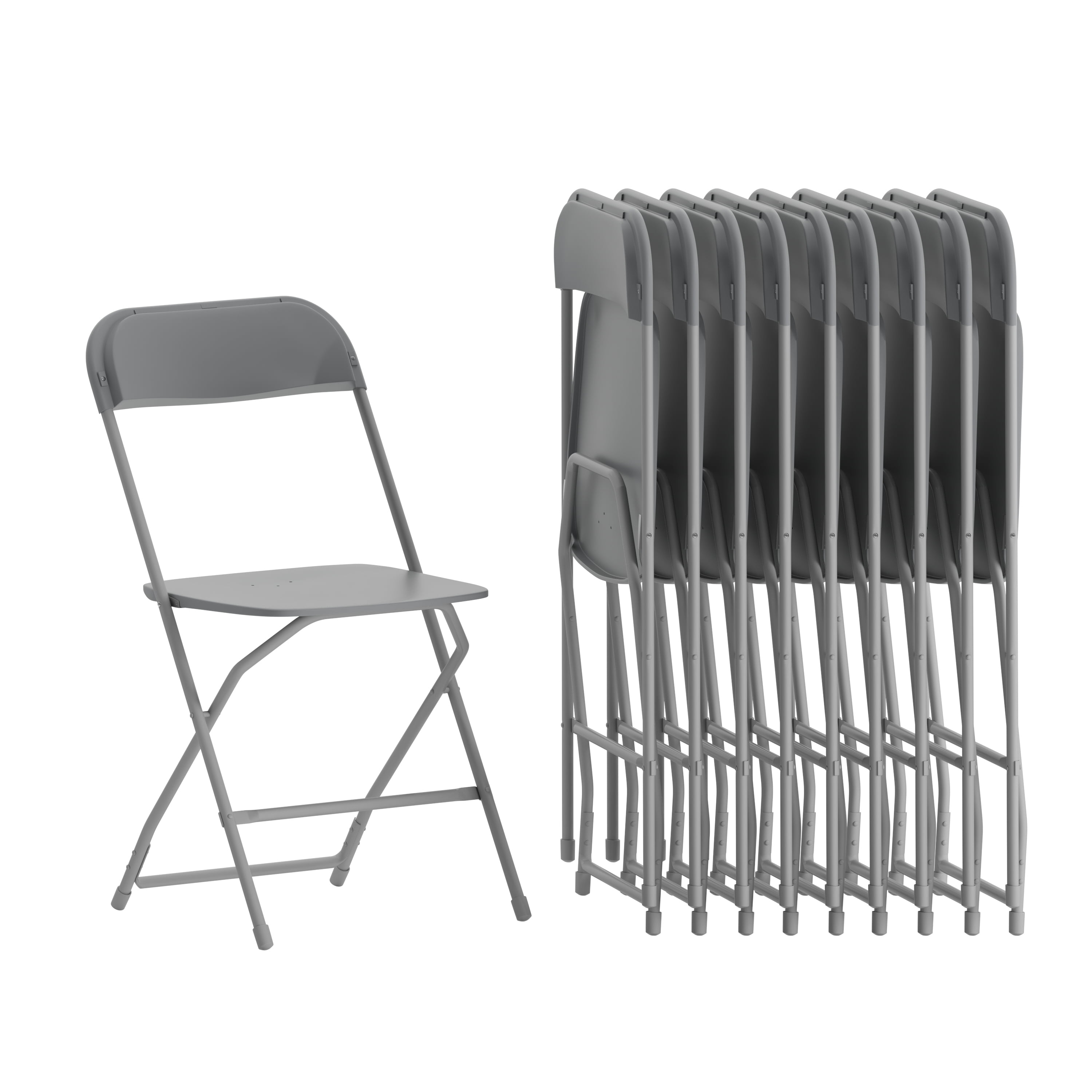 Flash Furniture Hercules Series Plastic Folding Chair Black 10 Pack 650LB Weight Capacity Comfortable Event Chair Lightweight Folding Chair