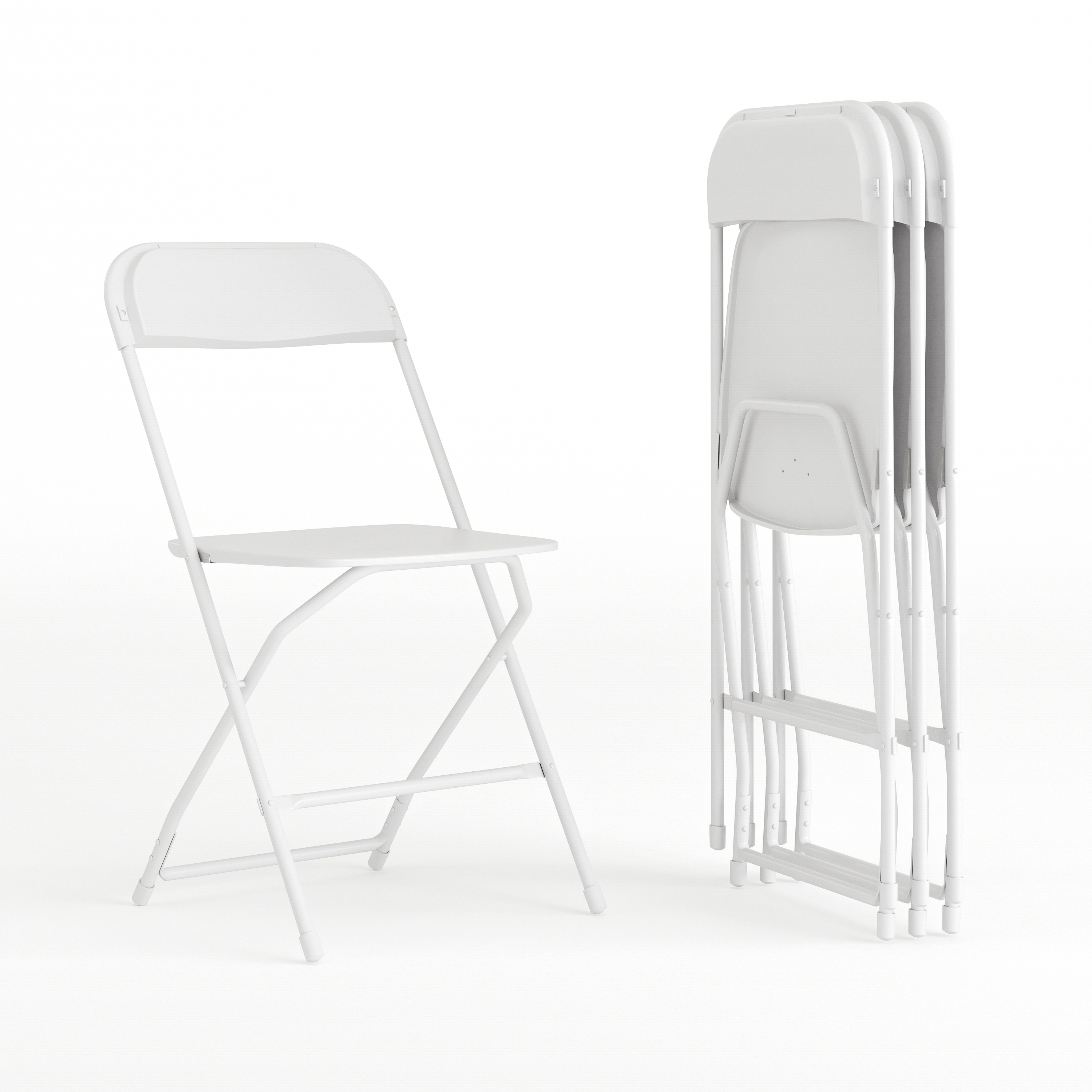 Flash Furniture Hercules Series Plastic Folding Chair White - 4 Pack 650LB Weight Capacity Comfortable Event Chair-Lightweight Folding Chair, Adult - image 1 of 20