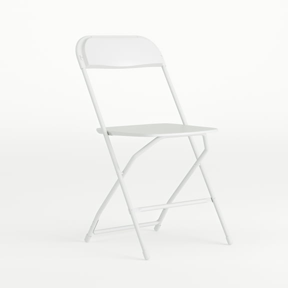Flash Furniture Hercules Series Plastic Folding Chair - White - 650LB Weight Capacity Comfortable Event Chair - Lightweight Folding Chair -