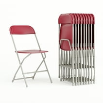 Flash Furniture Hercules Series Plastic Folding Event Chairs for Adults, Set of 10, Red