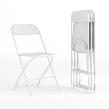 Flash Furniture Hercules Series Plastic Folding Event Chairs for Adults, Set of 4, White