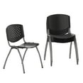 thumbnail image 1 of Flash Furniture Hercules Series Plastic Stack Chairs with Titanium Frame, Set of 5, Black, 1 of 14