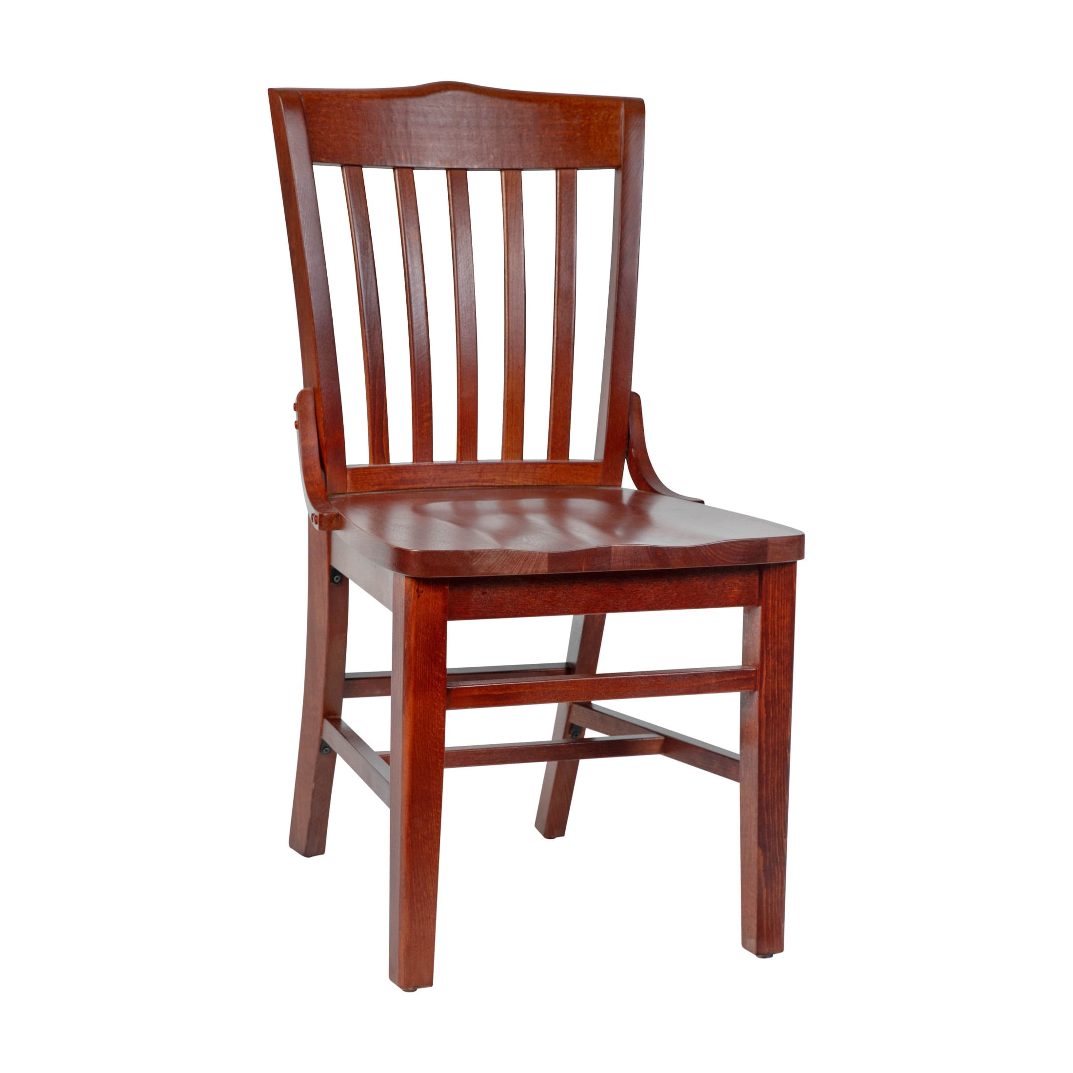 Elegant Mahogany Wood Vertical Slat Side Chair in Rich Brown