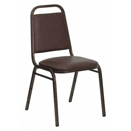 Brown and Copper Vinyl Stacking Banquet Chair with Steel Frame