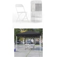 thumbnail image 1 of Flash Furniture Hercules Series White Plastic Folding Chair, Set of 10, with 10' x 10' Black Pop Up Canopy Tent, 1 of 3