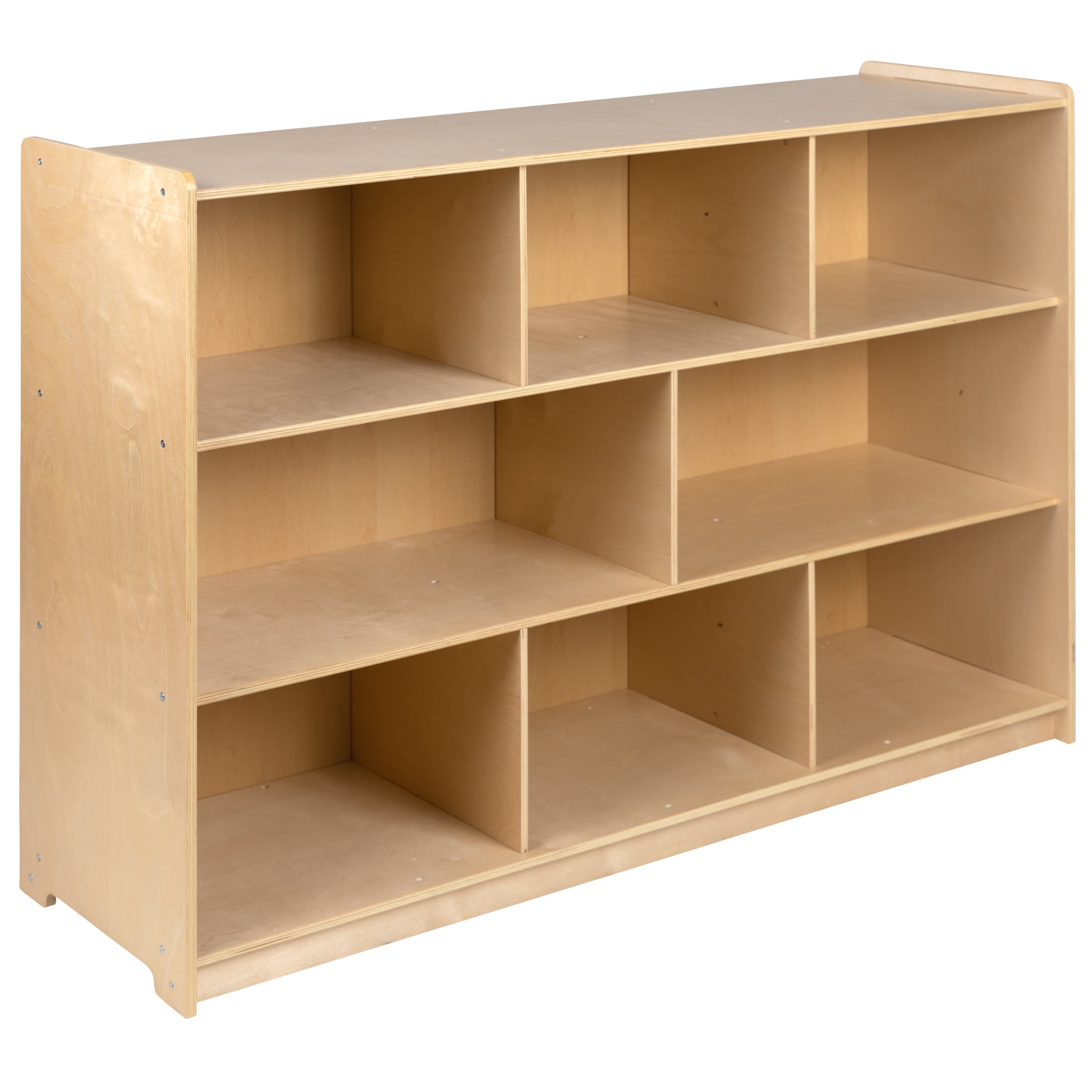 Natural Birch Wooden 8-Cube Kids Storage Cabinet