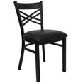 thumbnail image 1 of Flash Furniture Hercules Series "X" Back Modern Armless Metal Restaurant Chair, Black, 1 of 13