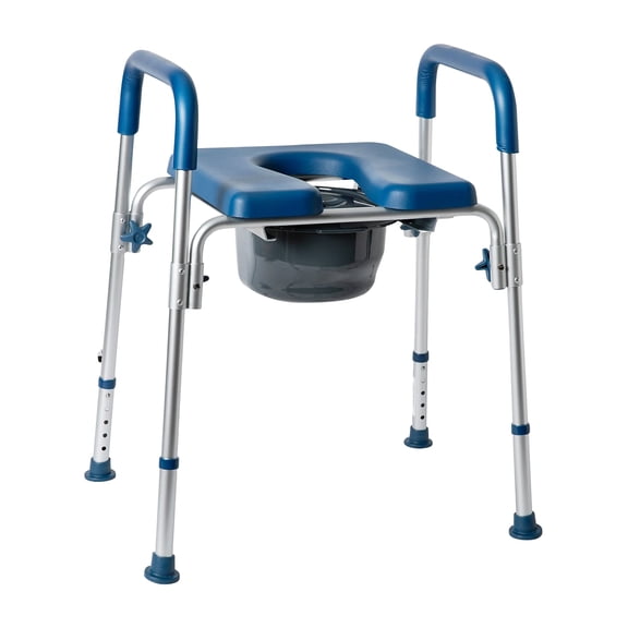 Flash Furniture Hercules Shower Commode Chair with Safety Rail Blue (DCHY6458LBL)