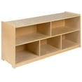 thumbnail image 1 of Flash Furniture Hercules Wooden 5 Section School Classroom Storage Cabinet for Commercial or Home Use - Safe, Kid Friendly Design - 24"H x 48"L (Natural), 1 of 11