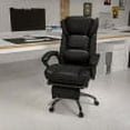 thumbnail image 1 of Flash Furniture High Back Black LeatherSoft Executive Reclining Ergonomic Swivel Office Chair with Outer Lumbar Cushion and Arms, 1 of 13