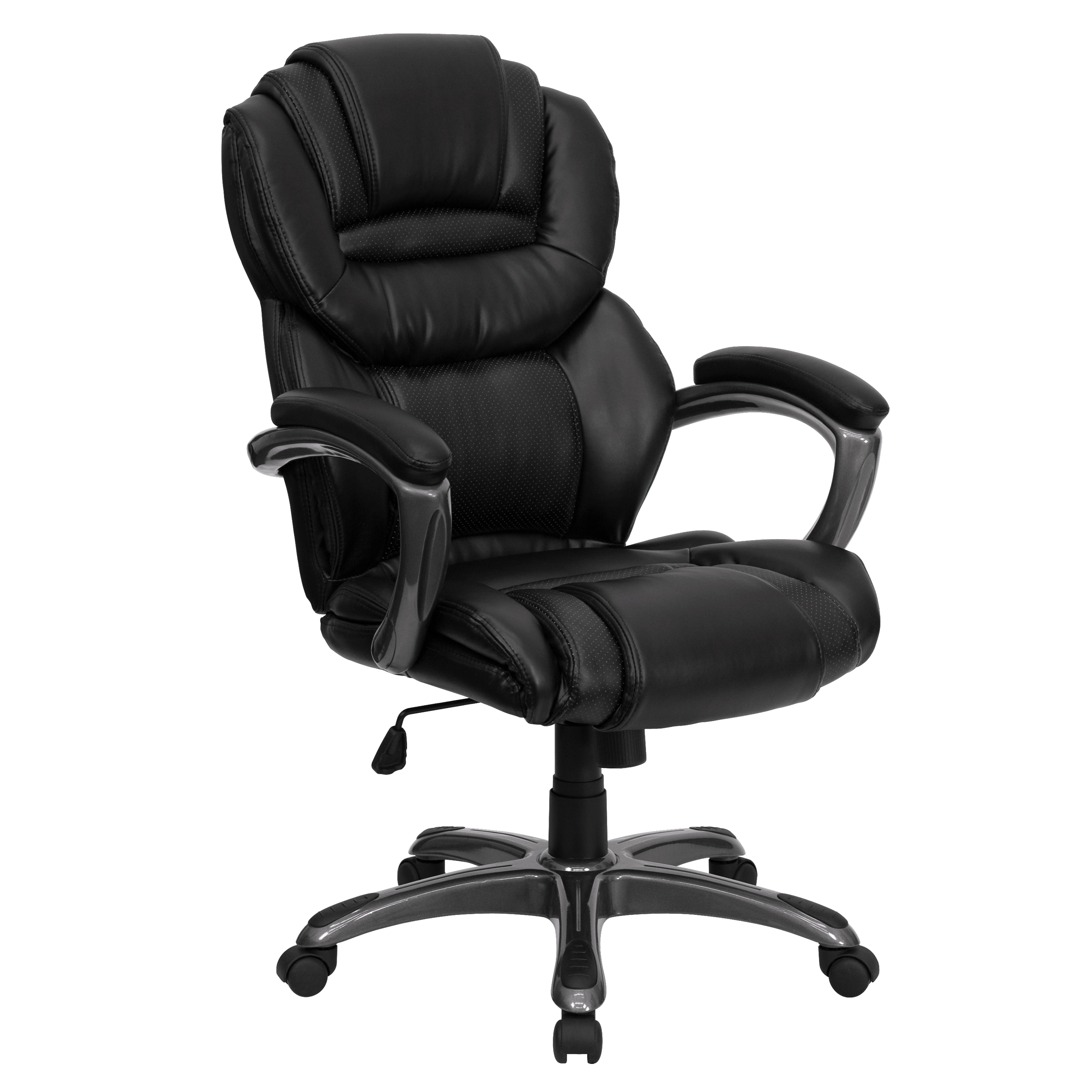 Flash Furniture High Back Black LeatherSoft Executive Swivel Ergonomic Office Chair with Arms - image 1 of 12