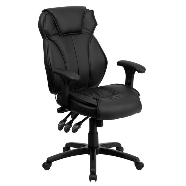 Flash Furniture High Back Black LeatherSoft Multifunction Executive