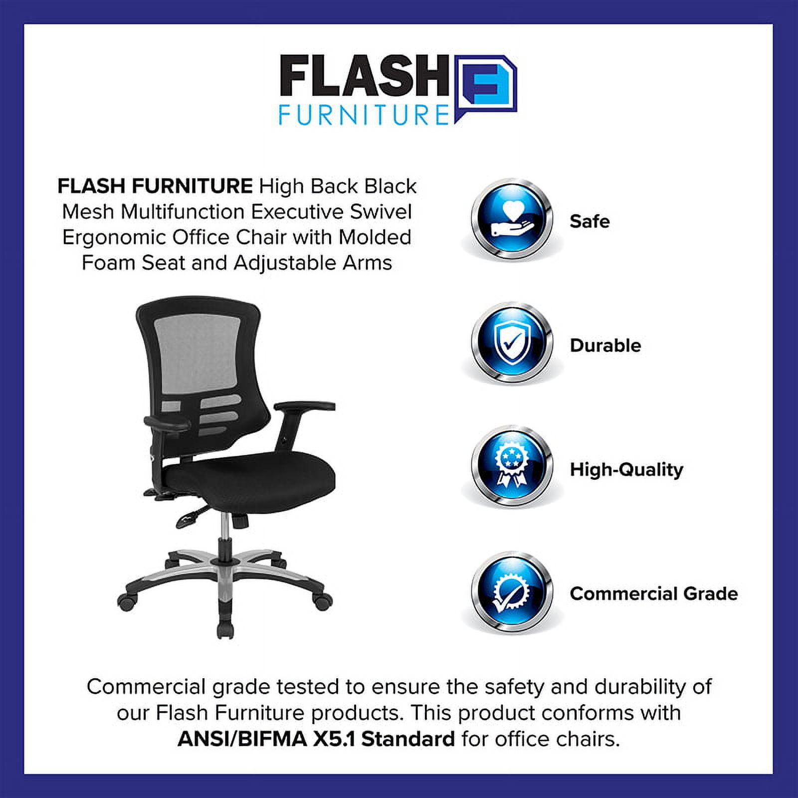 Flash Furniture High Back Black Mesh Multifunction Executive