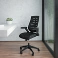 thumbnail image 1 of Flash Furniture High Back Designer Black Mesh Executive Swivel Ergonomic Office Chair with Height Adjustable Flip-Up Arms, 1 of 12