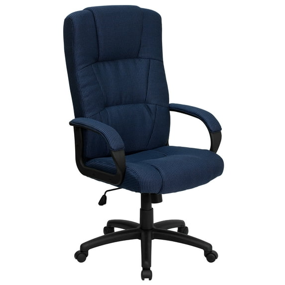 Flash Furniture High Back Navy Blue Fabric Executive Swivel Office Chair with Arms