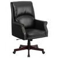 Flash Furniture High Back Pillow Back Black LeatherSoft Executive Swivel Office Chair with Arms