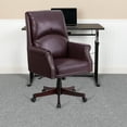 thumbnail image 1 of Flash Furniture High Back Pillow Back Burgundy LeatherSoft Executive Swivel Office Chair with Arms, 1 of 13