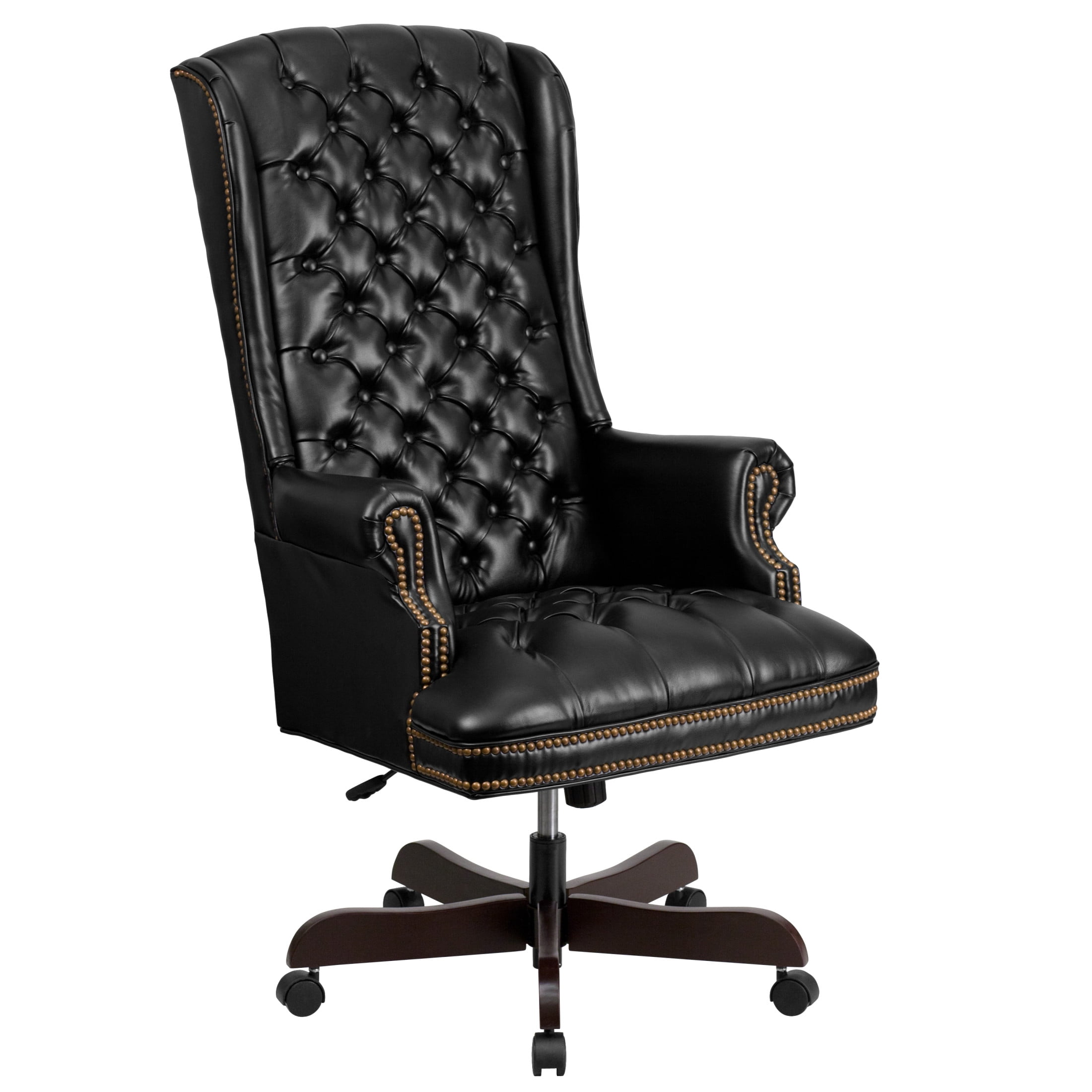 Flash Furniture High Back Traditional Tufted Leather Executive Swivel Office Chair Black