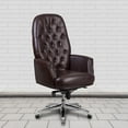 thumbnail image 1 of Flash Furniture High Back Traditional Tufted Brown LeatherSoft Multifunction Executive Swivel Ergonomic Office Chair with Arms, 1 of 13